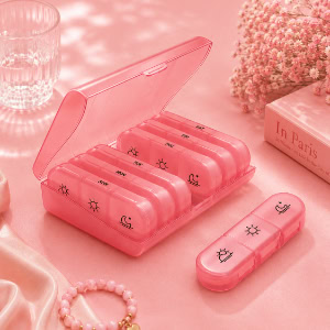 Pink Weekly Pill Organizer