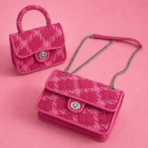 Rose Pink Plaid Ladies Shoulder Bag
