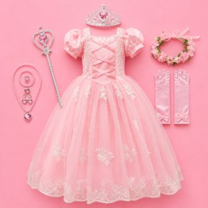 Royal Pink Princess Dress Set