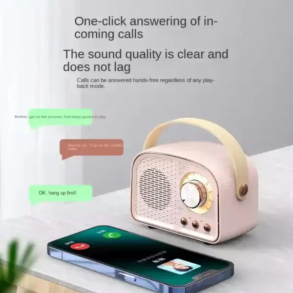 Retro Bluetooth Speaker – Vintage Portable Wireless Speaker - Image 6