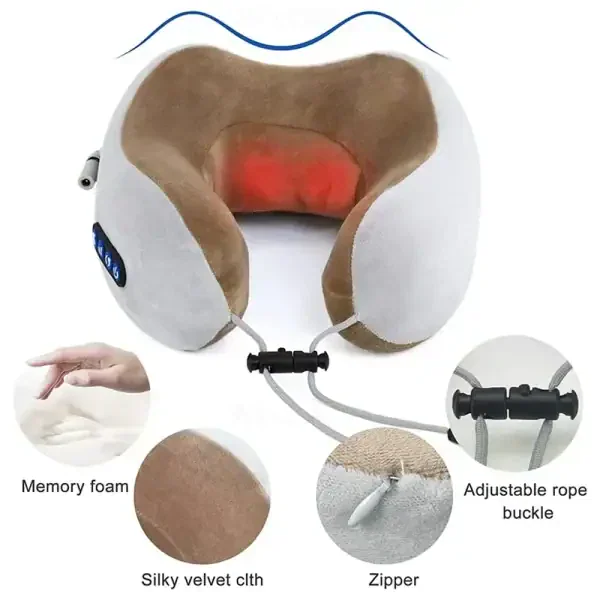 Heated Shiatsu Neck & Shoulder Massager – 3D Kneading Massage Pillow - Image 3