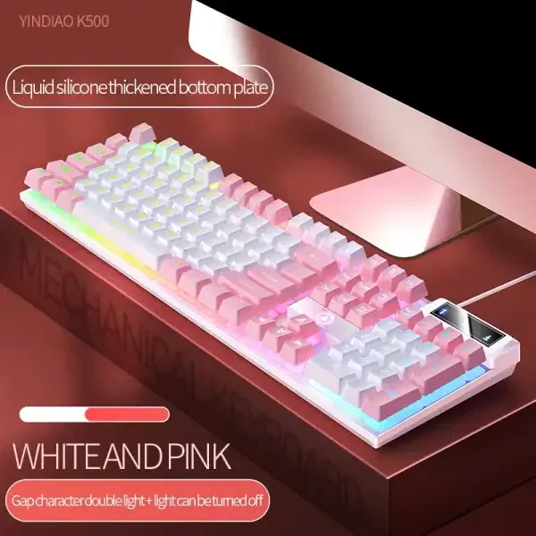 Pink Mechanical Gaming Keyboard - Image 2