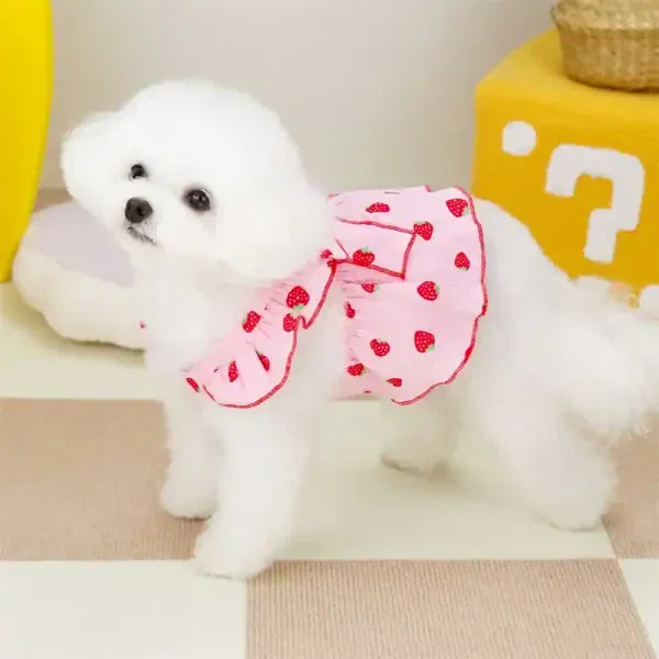Strawberry Print Pet Dress - Image 2
