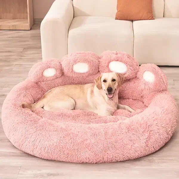 Paw-Shaped Plush Pet Bed - Image 2