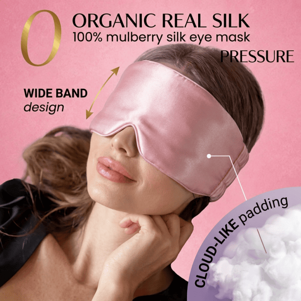 Premium Mulberry Silk Sleep Mask – Ultra Soft Light Blocking Eye Mask - Image 3