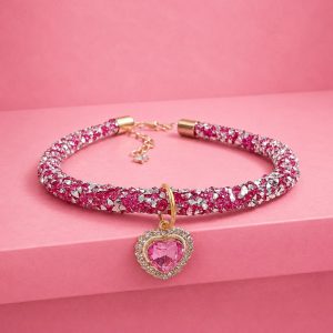 Crystal Heart Pet Collar