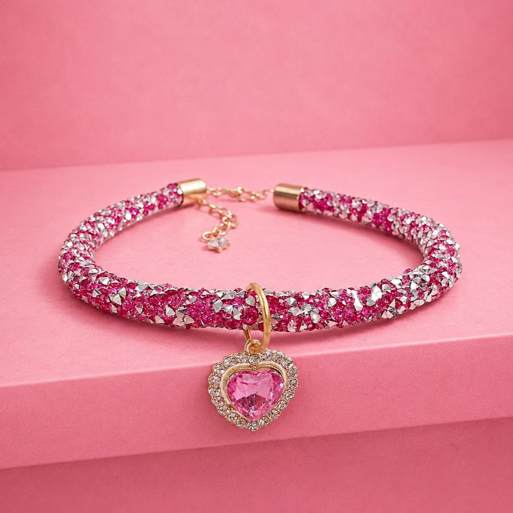 Crystal Heart Pet Collar