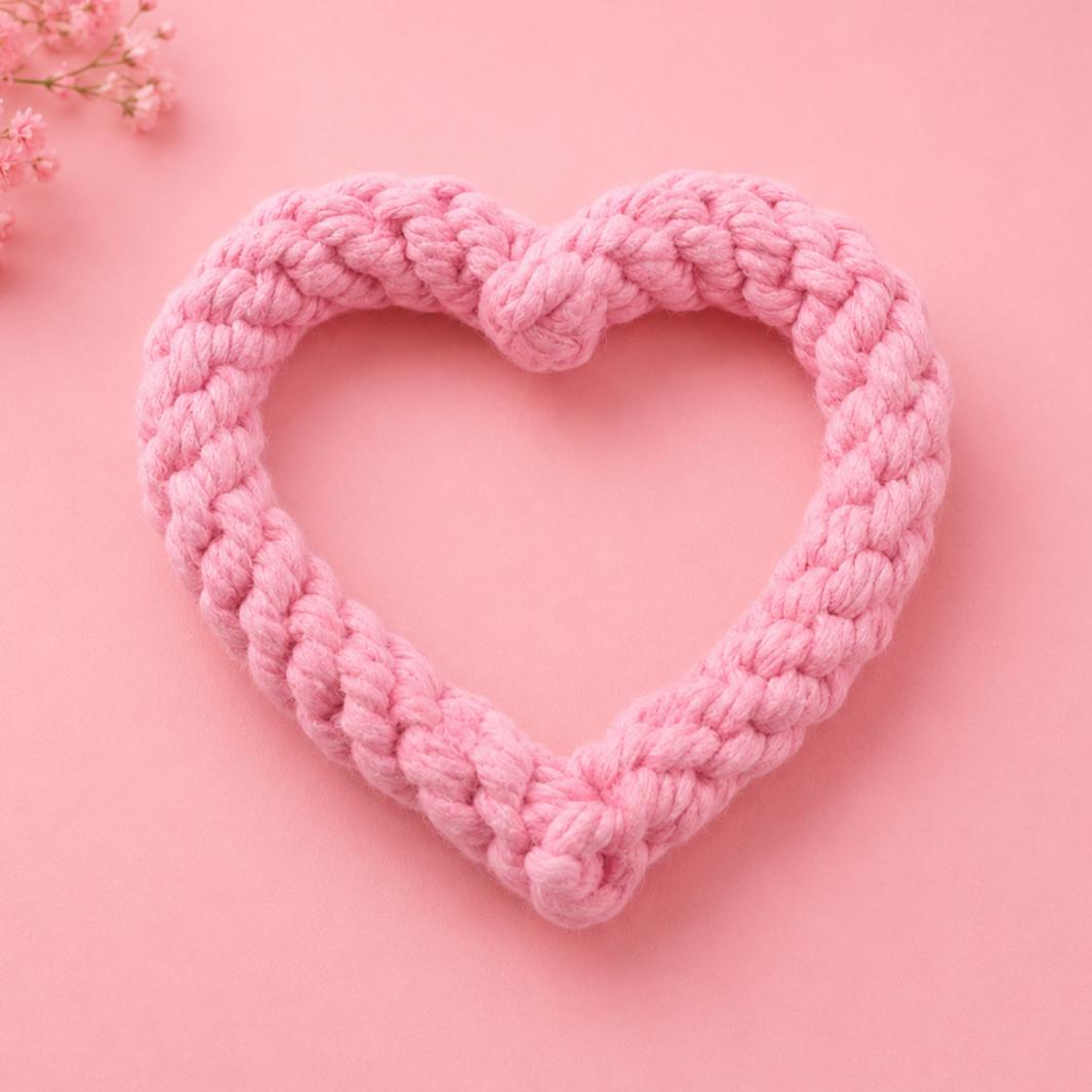Heart Rope Chew Dog Toy