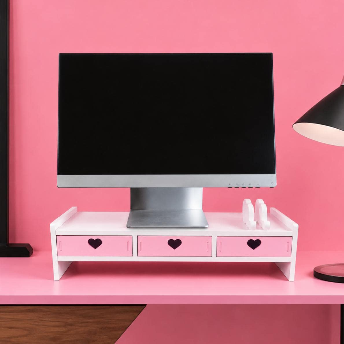 Monitor Stand with Storage Drawers