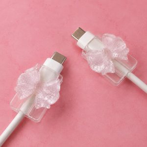Pink Bow Cable Protectors (2-Pack)