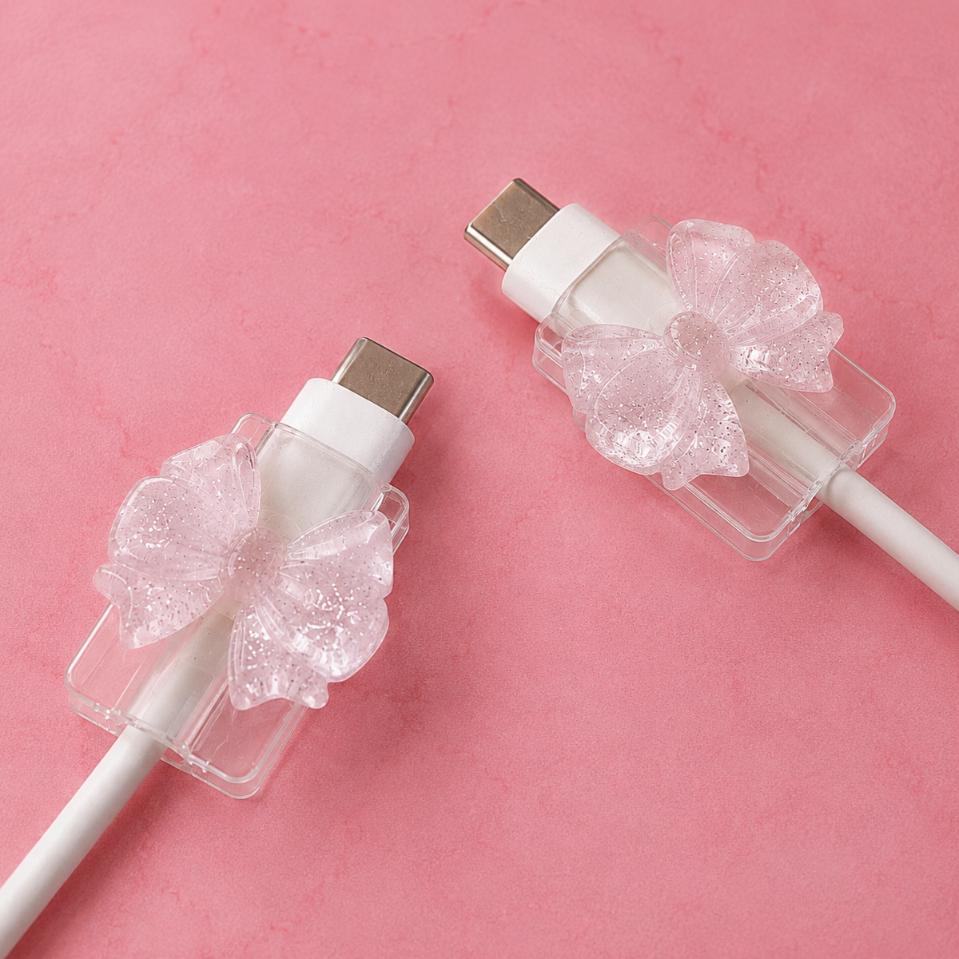 Pink Bow Cable Protectors (2-Pack)
